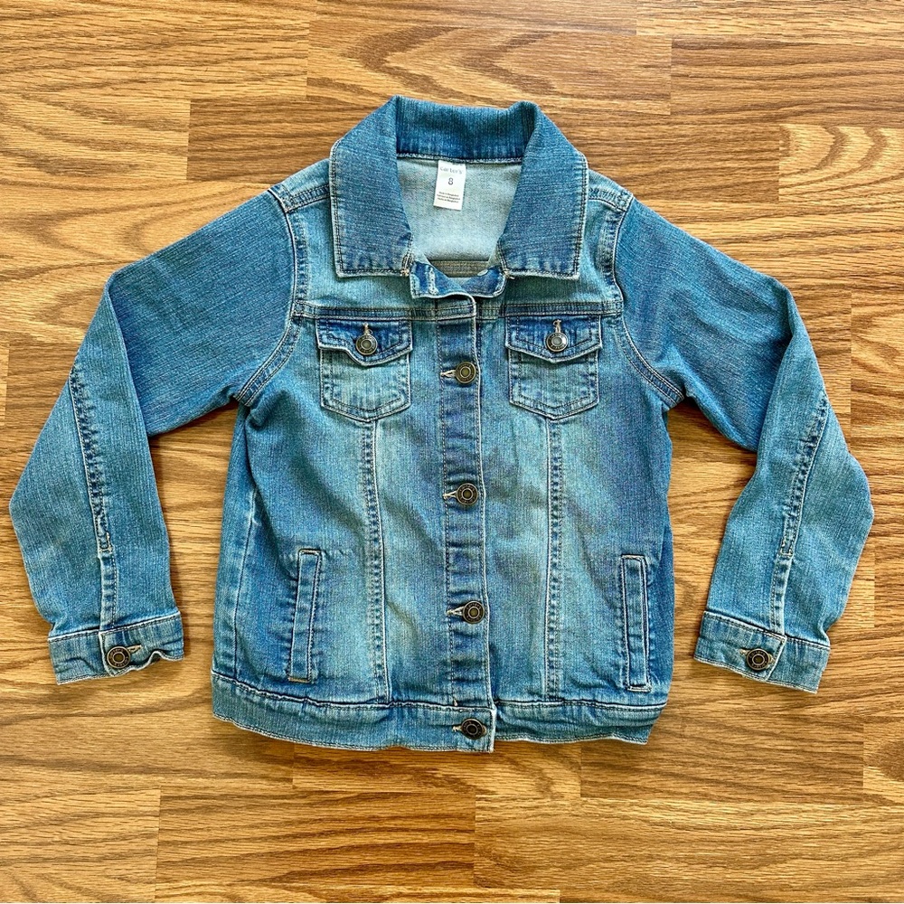 Carter’s Kid Girls Size 8 Blue Denim Jean Jacket Button Up Coat NWOT!